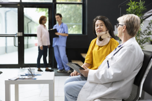 Post-Concussion Symptoms That Won't Resolve: The Craniocervical Junction Connection | Atlas Chiropractic 7 a lady with an injured neck